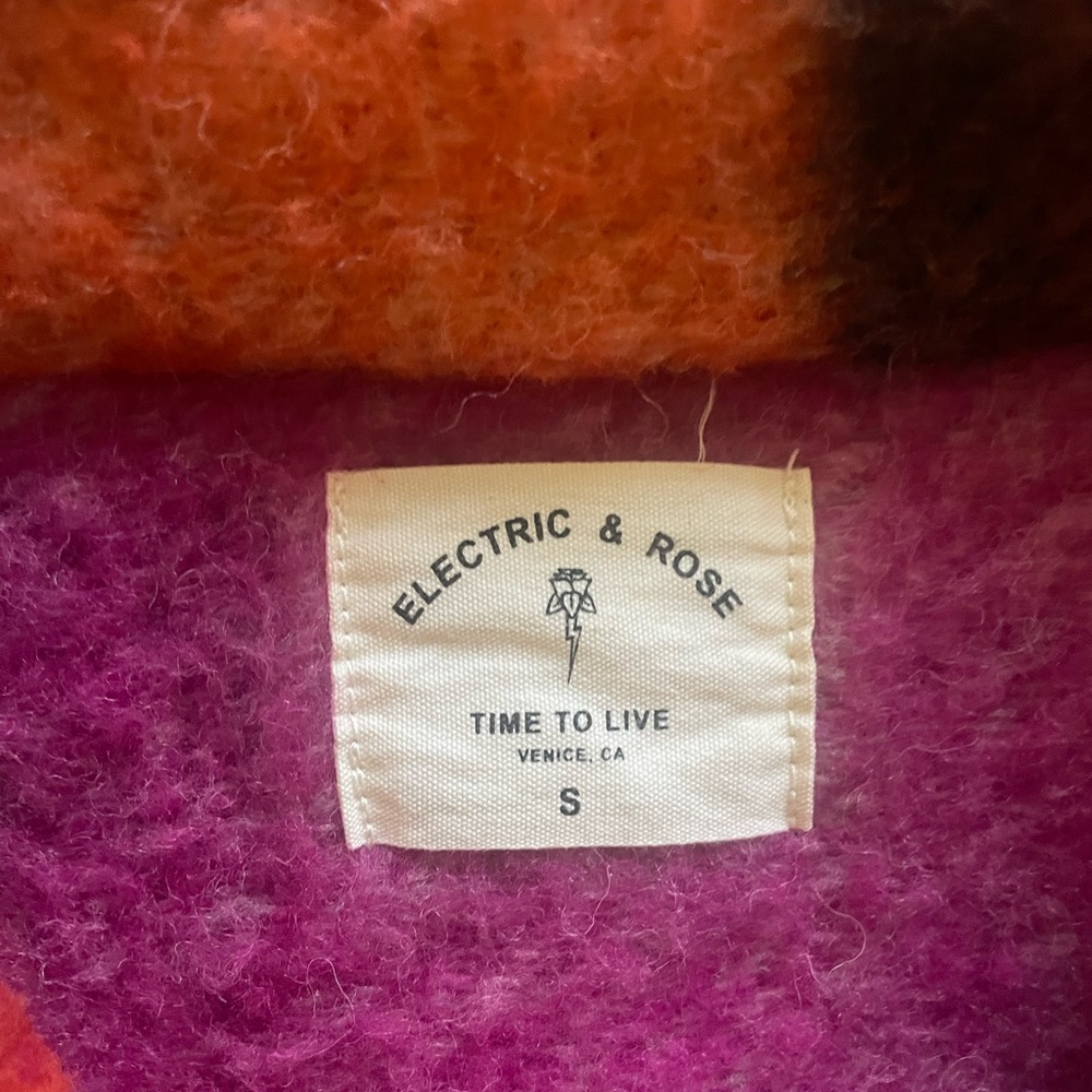 Electric & Rose Scout Jacket in Plaid Magenta/Orange/Smoke Sz Small - Picture 3 of 6